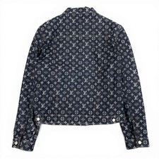 LOUIS VUITTON 24AW Monogram Jacquard Denim Jacket Indigo Blue Size 52 Men's