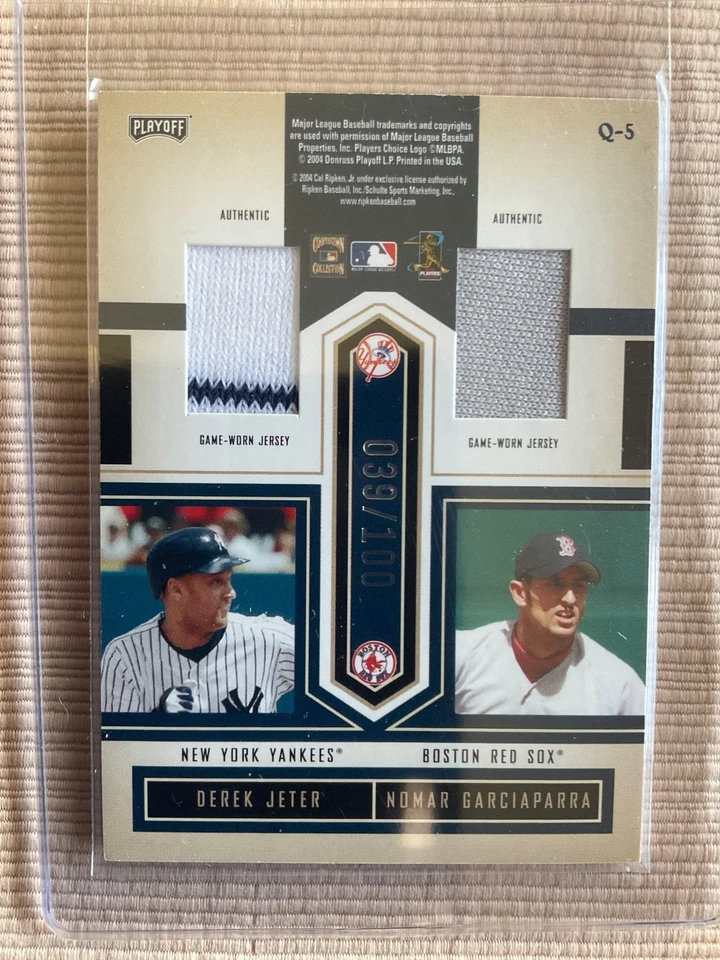 2004 PLAYOFF HONORS QUAD MATERIALS RIPKEN/JETER/RODRIGUEZ/GARCIAPARRA 39/100!!!! - Image 2 of 2