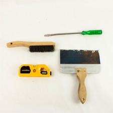 Lot of 4 Drywall Taping Knife, Level, Brush &...