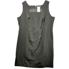 Jessica London Black Sleeveless Sheath Dress 22W Square Neck Zipper Back Lined