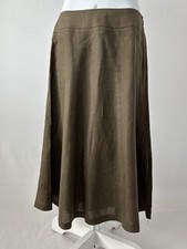 Women's Sz: 12 Talbots Irish Linen A-Line Midi Skirt Summer Office Chic
