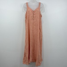 Flax 100 Linen Maxi Dress M Lagenlook Lagom Beachy Coastal Vacation Cruise