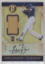 2017 Panini Chronicles Gold Standard Rookie Jersey 70/99 Lewis Brinson Auto a6i