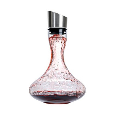 Wlasss Hand Blown Wine Decanter with Aerator, 1300ml/44oz Red Wine Decanter, ...