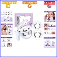 Reusable Magnetic False Eyelashes Natural Look with Applicator, 2 Pack