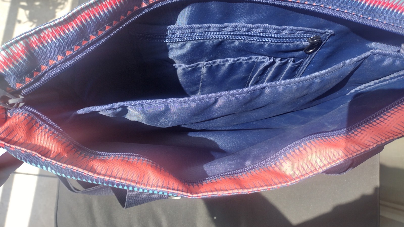 Roxy Multicolor Striped Polyester Messenger Bag L… - image 3