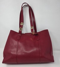Borsa a tracolla L.Credi in pelle rossa ferramenta oro strutturata borsetta borsetta