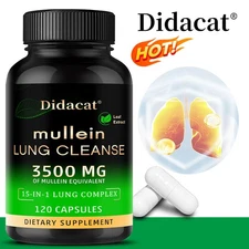 Mullein Extract Capsules - Natural Ingredients-Balanced Lung Health-120 Capsules
