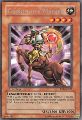 YuGiOh Chiron der Magier (V.1) FET-DE021 Rare Light Played 1st