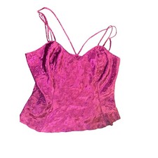 VINTAGE GOLD LABEL Victoria's Secret Purple Floral Cami Top Tank Lingerie L
