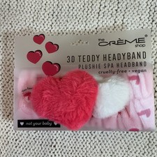 NWT Valentine The Creme Shop Not Your Baby 3D Hearts Plushie Spa Headband