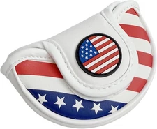 US Shipping Mid Mallet Golf Headcover USA Flag Design Half Mallet Putter Cover