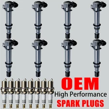 8X OEM Ignition Coil & 8X Iridium Spark Plug For 1999-2007 Dodge Jeep 4.7L UF270