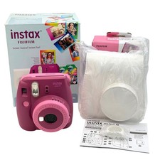 Fujifilm Instax Mini 9 Instant Camera Purple Pink Two-Tone Bundle with Case New