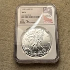 1998 SILVER AMERICAN EAGLE NGC MS70 SPOT FREE Mercanti Signed H011