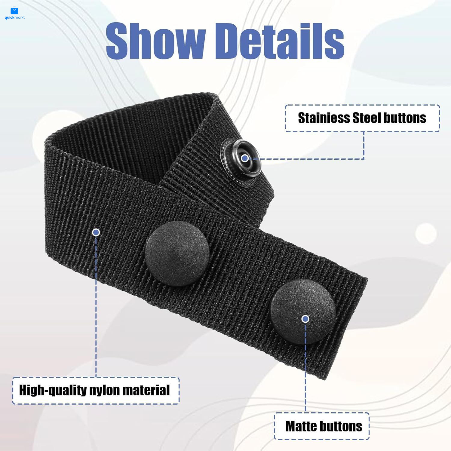 Duty Belt Keeper with Double Snaps 6 PCS Nylon Belts Keepers for Police... 