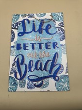 N29- Life is better at the beach Beach Summer Wall Plaque D cor Glitter Sign