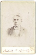Cabinet Card Circa 1890s Calvert Handsome Man in Suit Batavia NJ