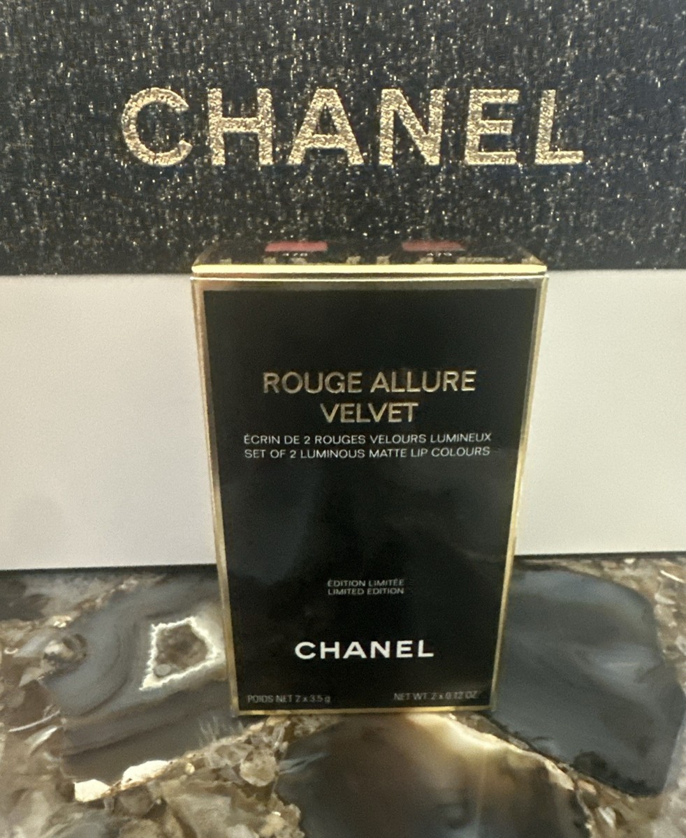 CHANEL Rouge Allure Velvet Lipstick Set 478, 479, Gold Case