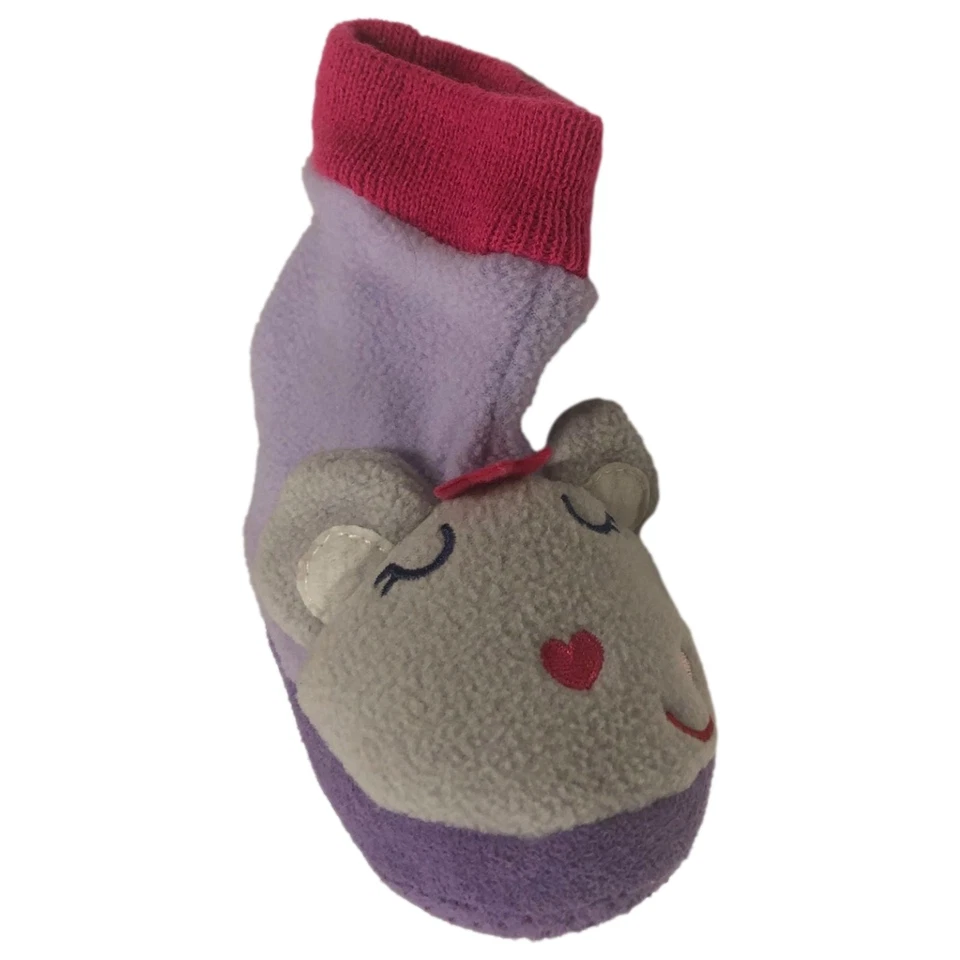 Zapatillas moradas estilo bota estilo casa bebés y niñas pequeñas Foto 2 de 2