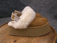 Ugg Funkette Platform Womens Size 6 US Chestnut Brown Suede Slippers 1113474-CHE