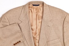 Brooks Brothers Beige Silk Italian 2-Button Blazer Jacket 45 R