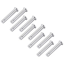 Single Hole Clevis Pins,8mm x 45mm Flat Head Zinc-Plating Steel  10 Pcs