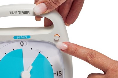 Time Timer PLUS Zeitmesser weiß 120 Minuten Kurzzeitwecker mit Stop Taste