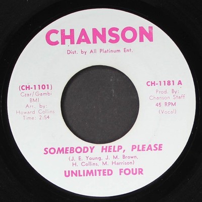 UNLIMITED FOUR: true love is hard to find / somebody help, please CHANSON 7''