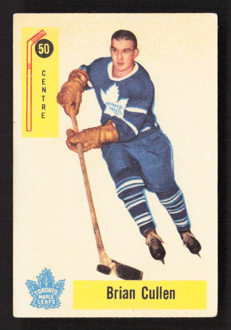 Brian Cullen #50 Hockey Cards 1958 Parkhurst trading card — raw and PSA graded price guide