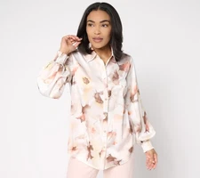 Dennis Basso Women's Top Sz XL Printed Woven Blouson Multi-colored A681173