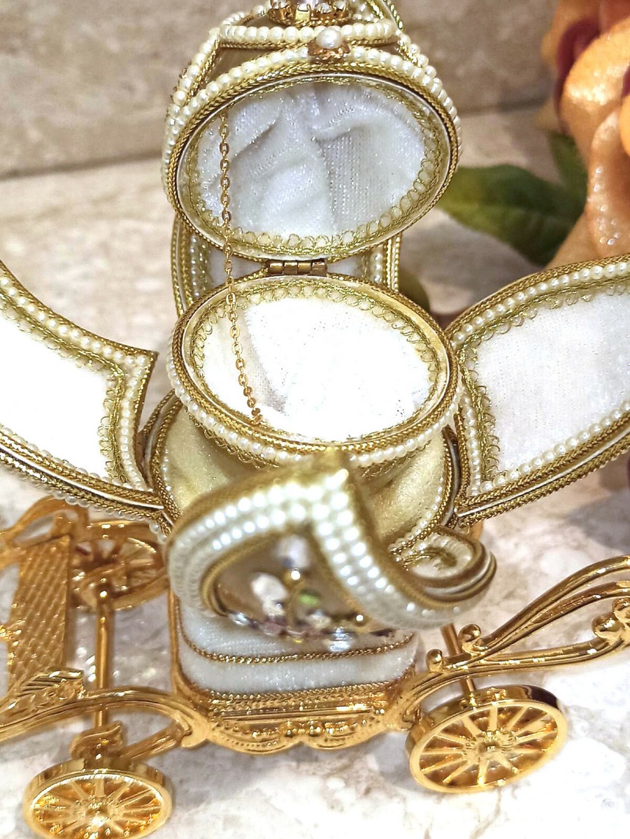 Designer Vintage style Faberge egg Ornament gift for mother 24k