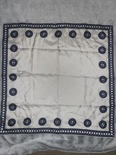 Vintage Fendi silk link print circle logo scarf    