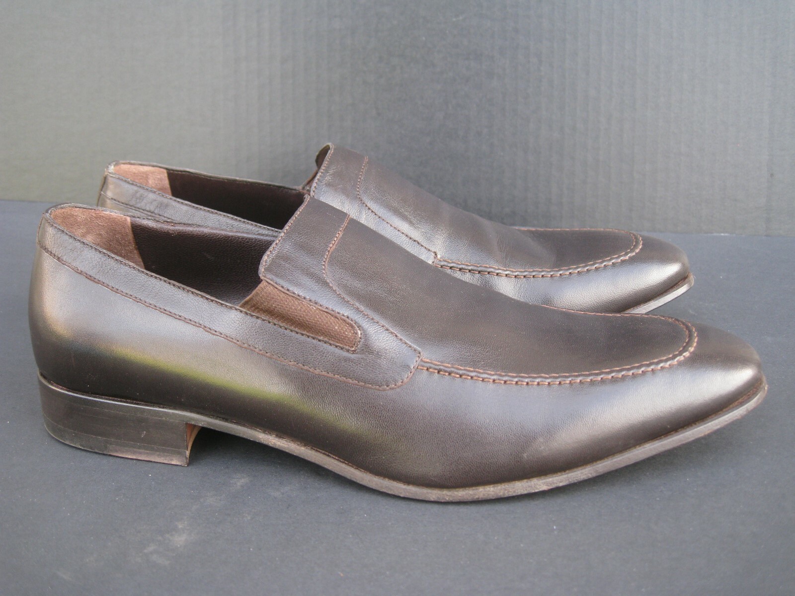 A.Testoni Basic Men's Dark Brown Leather Loafers,… - image 3