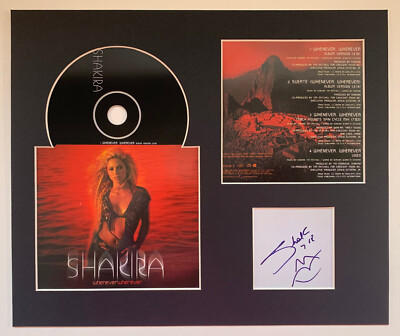 SHAKIRA - Signed Autographed - WHENEVER WHEREVER - Album Display