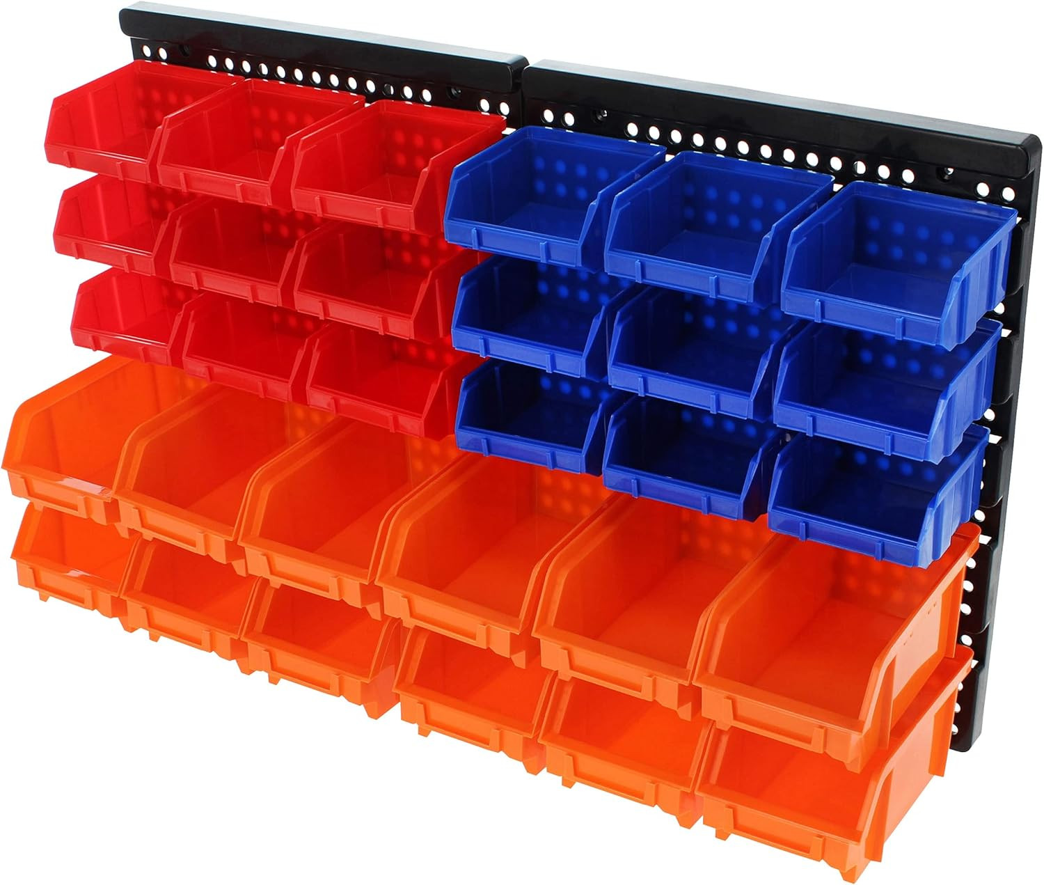Nail and Screw Organizer Wall Mounted Storage Bins - 30Pc Small Parts Organizer