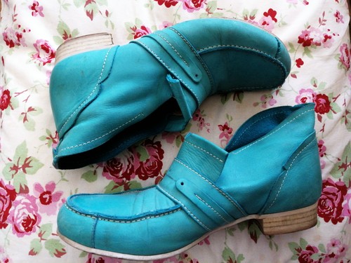 Damen, Stiefeletten, Boots, hellblau, türkis, Cos, Gr 41, leder - Bild 3 von 4