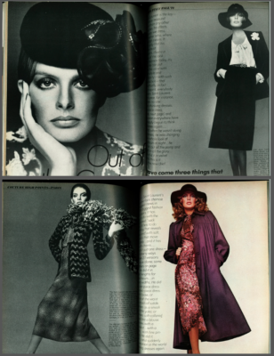 VOGUE アメリカ版　1974年10月号 VOGUE-OCTOBER 1974-RENE RUSS0 by SCAVULLO-COUTURE-HELMUT NEWTON