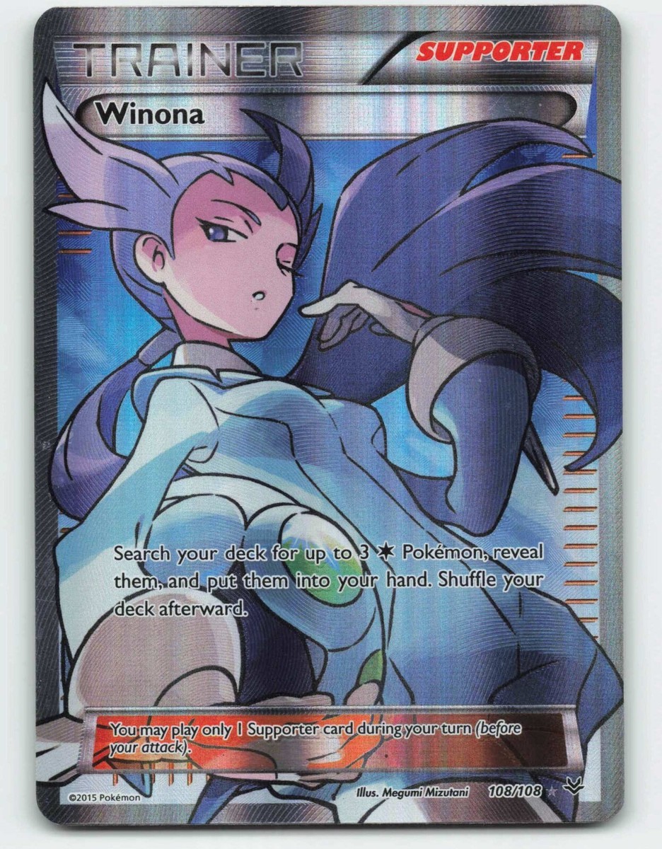 winona pokemon card full art 2015 Pokemon, Roaring Skies, #108/108 Winona, Full Art, Holo Ultra Rare