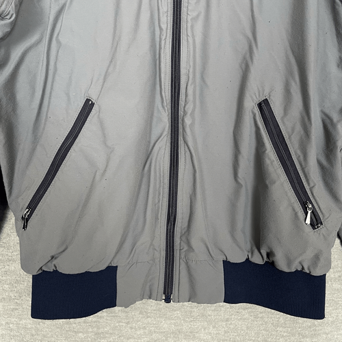 LL Bean Vintage Bomber Jacket Mens Medium Tall Gray Blue Zipper Lined USA Made - Picture 4 of 10