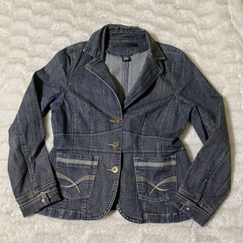 Veste blazer jean Point Zero Nicole Benisti en denim embelli taille M femme - Photo 1 sur 9