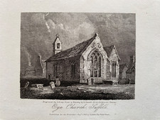 1816 Antique Print; Eye Church, Suffolk after Clennell