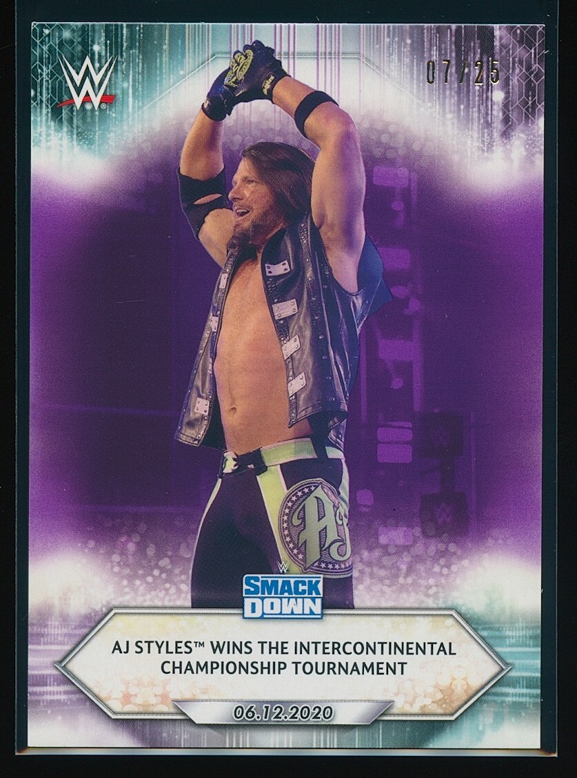 AJ Styles 2021 Topps WWE SmackDown Purple /25 #85 | eBay