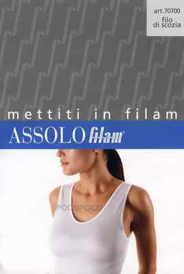 Damen Weites Schulter Tanktop Baumwolle Schottisches Garn Filam Unterhemd Glatt