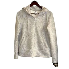 Active life heather gray textured zippered hoodie women small