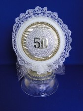 New Elegant Handmade 50TH Wedding Anniversary Caketopper,  46