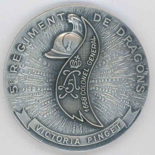 5° Régiment de Dragons Médaille de table Cavalerie - Foto 1 di 2