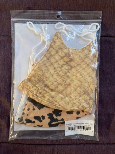 THEO + LEIGH FACE COVERINGS WITH FILTER POCKET ANIMAL PRINT 2 PACK NEW UNUSED - Picture 2 of 2