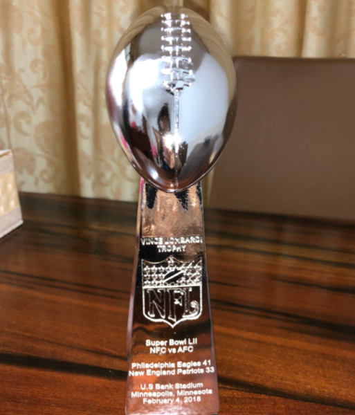 2018 Eagles Super Bowl NFL Trophy Replica Small Size W