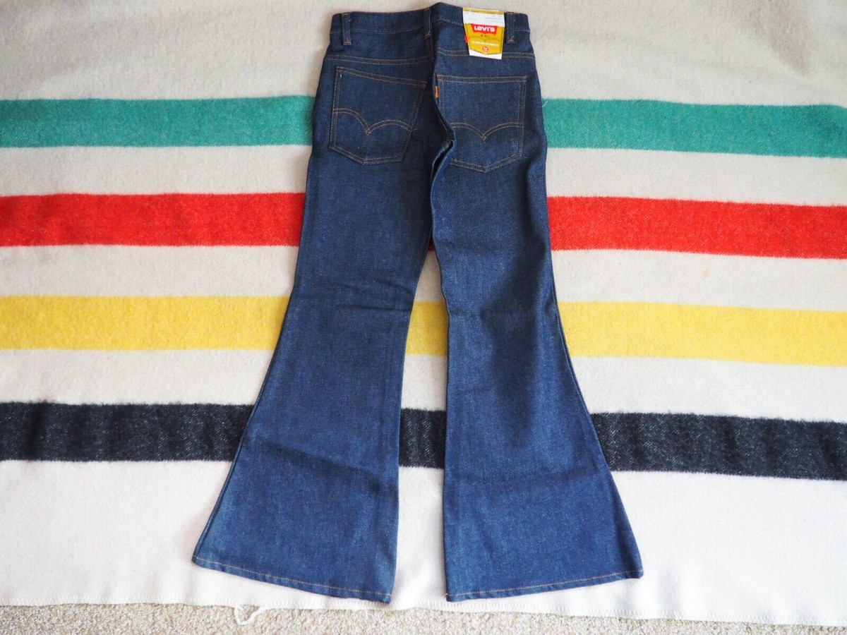 VTG 70s LEVIS 684 Big Bells Bottom Orange Tab Blue 28x29 Talon 
